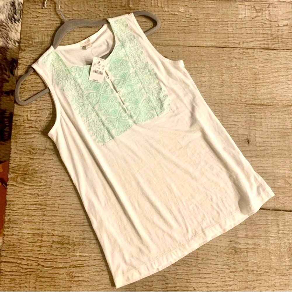 J. Crew White Cotton Tank.